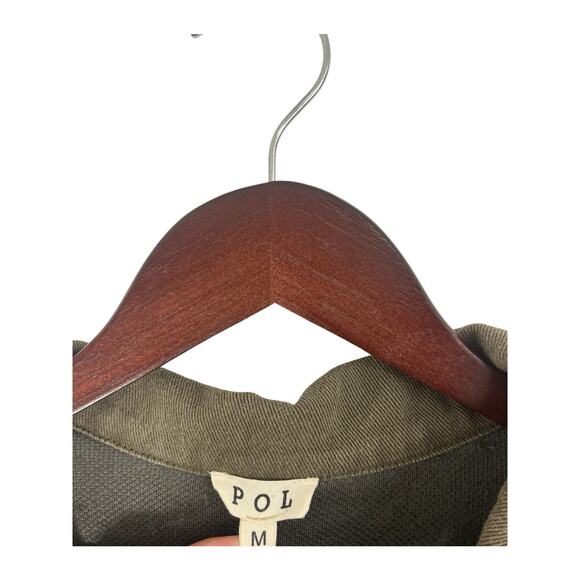 POL Boho Fleece Shacket Medium Raw Hem Distressed Jacket Bohemian Cropped - Picture 4 of 9
